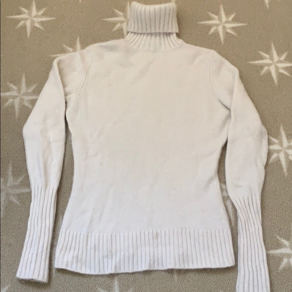 Ivory cashmere turtleneck sweater